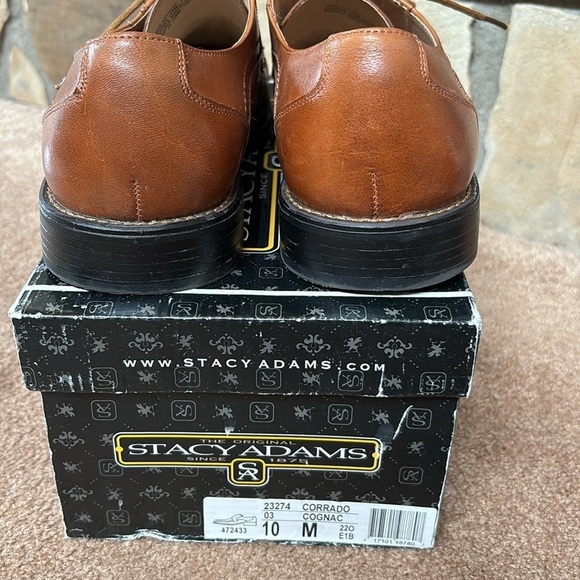 STACY ADAMS Corrado Leather Oxford Dress Shoes Cognac Brown 23274-03 Size 10M main image 7